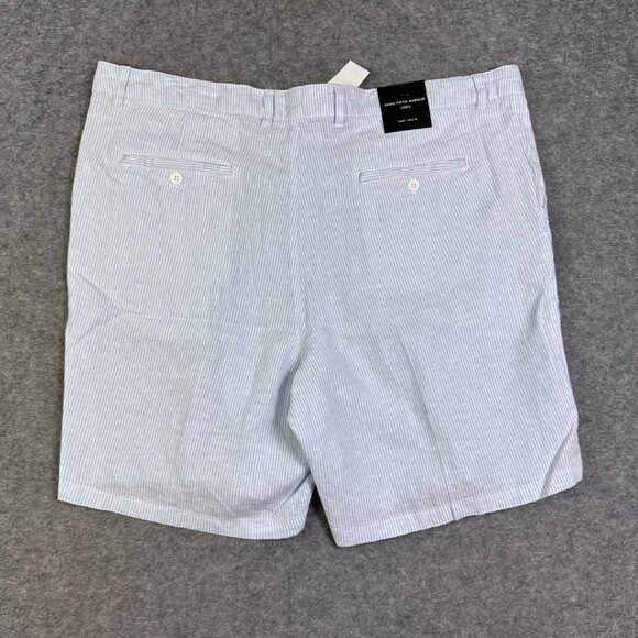 Saks Fifth Avenue Shorts Mens 40 Blue Linen Sky Resort Dressy Beach Lightweight - Picture 8 of 10